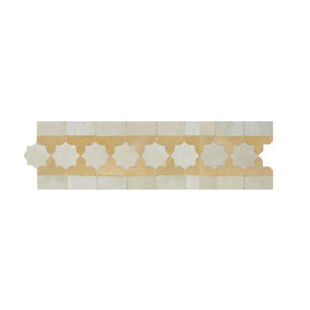 Mosaic House Moroccan tile Kmarshoun Star XS 1-14 White Natural, Unglazed, Terracotta  zellige, mosaic, zellij, border, glaze, stars 